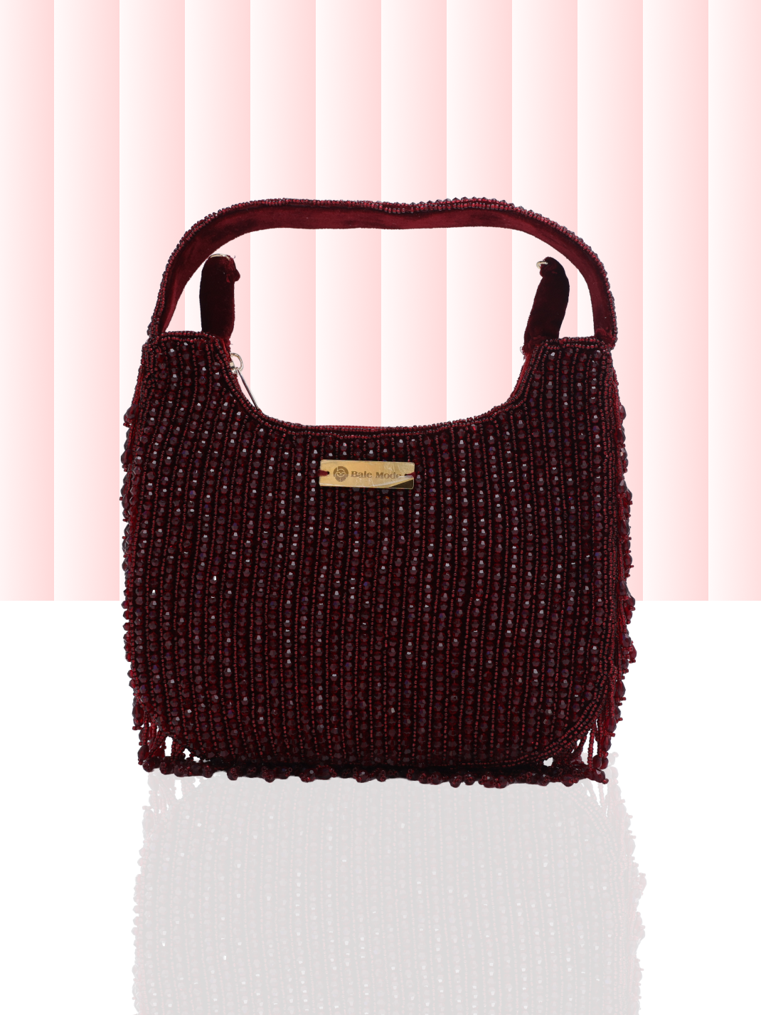 Beaded Hobo Bag Red