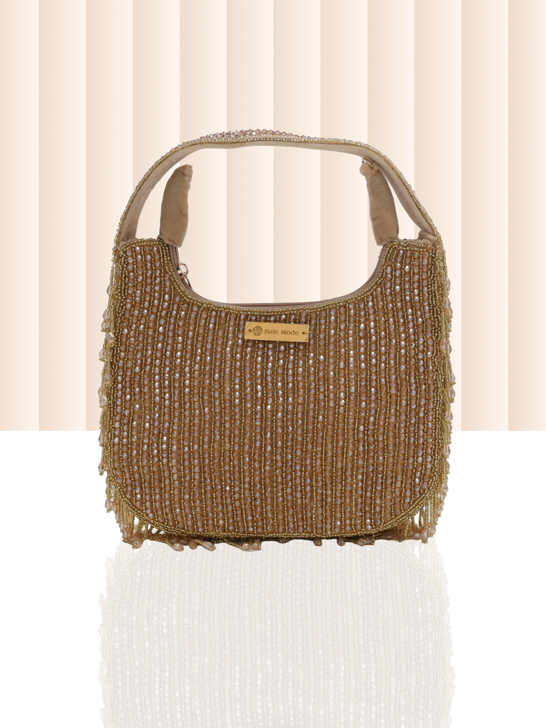 Beaded Hobo Bag Gold