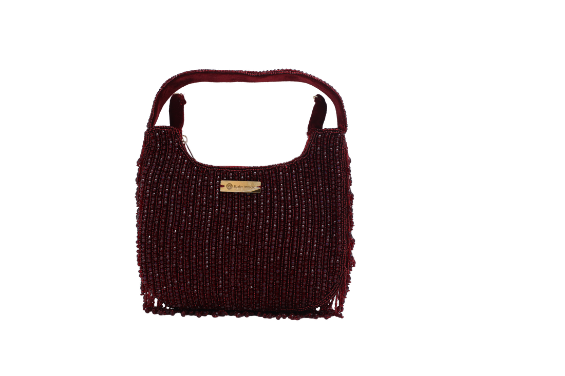 Beaded Hobo Bag Red