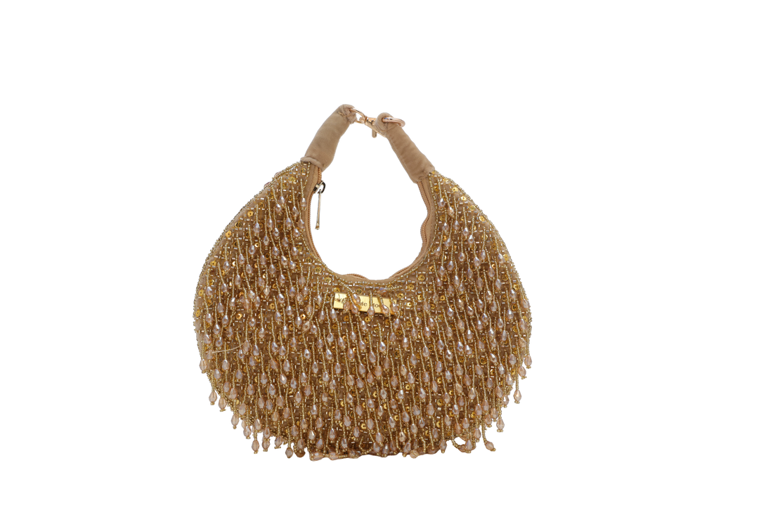 Beaded Hobo Bag 2 Gold