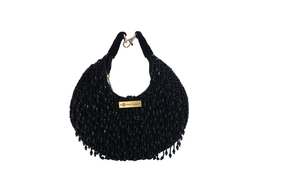 Beaded Hobo Bag 2 Black